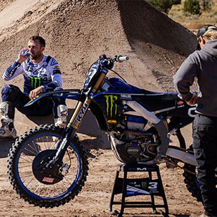 Eli and his mechaninc on the dirt track