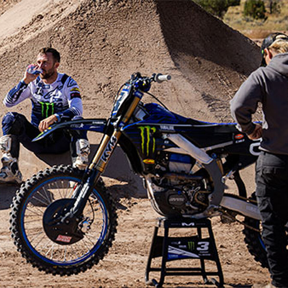 Eli and his mechaninc on the dirt track