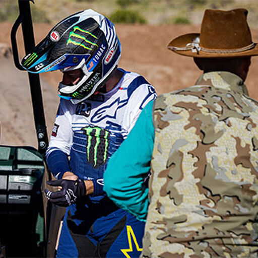 Eli getting ready for training.